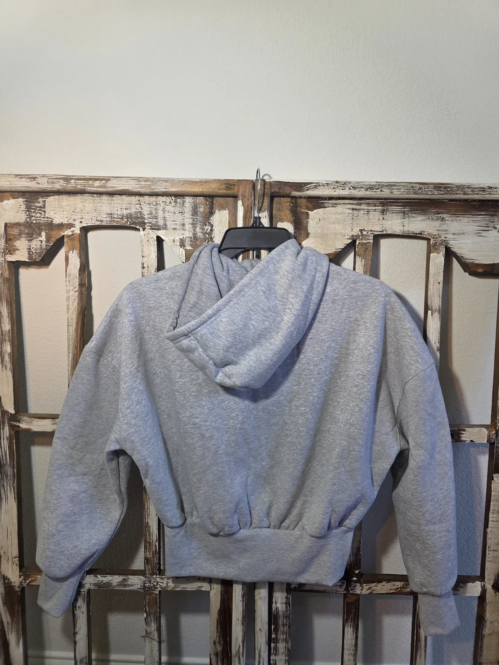 NWT Wilo The Label Brushed Fleece Crop Zip Hoodie in Heather Grey
